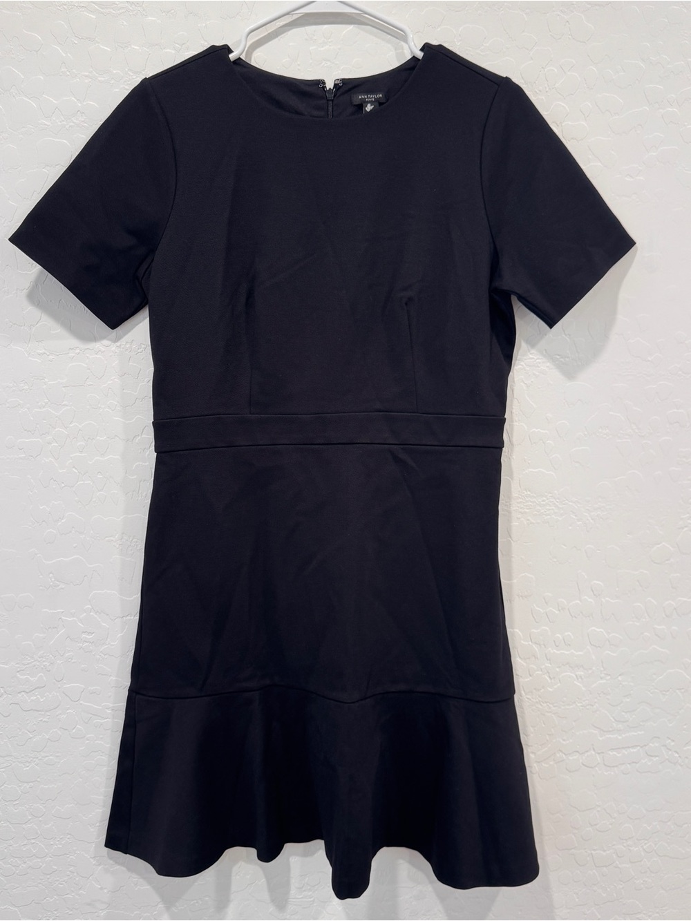 NWT Ann Taylor Black Midi Fit-and-Flare Dress Womens 8P Petite Cocktail Office